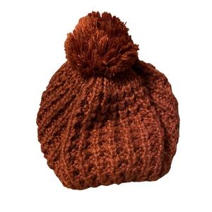 H&M Knitted Slouch Hat with Pom Pom Women’s One Size Burnt Orange